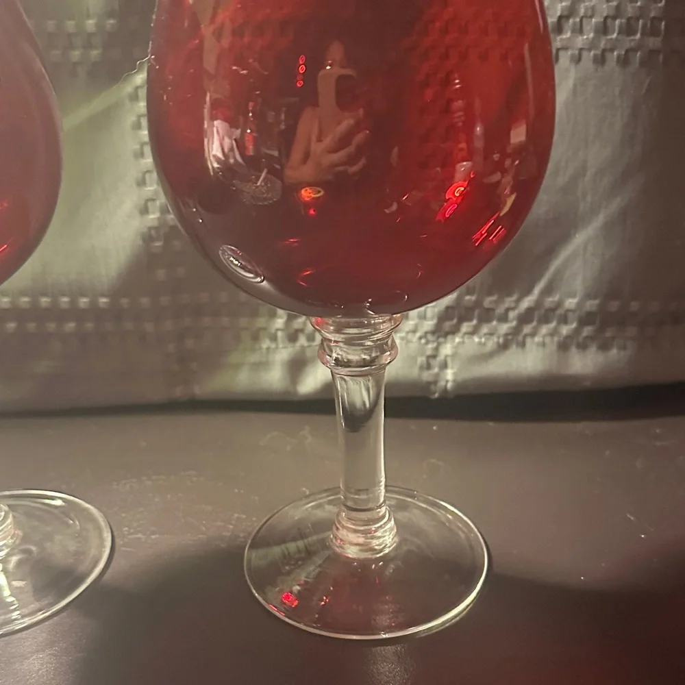 Crate&Barrel Ruby Red Wine Glasses